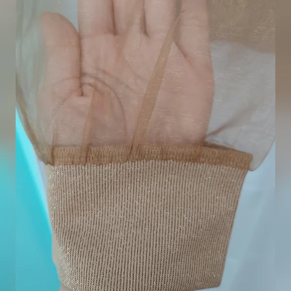 GSTQ Sheer Metallic Gold Bomber Jacket Women's Size 3X NWT - Picture 6 of 16